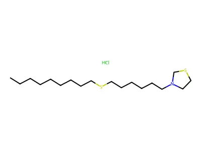 Thiazolidine, 3-(6-(nonylthio)hexyl)-, hydrochloride structure