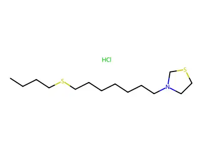 Thiazolidine, 3-(7-(butylthio)heptyl)-, hydrochloride structure