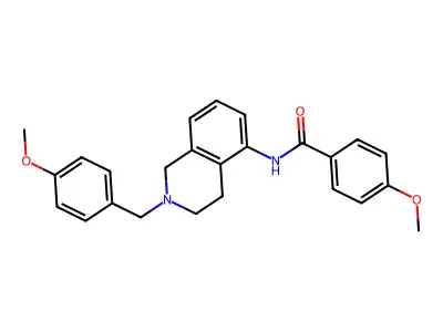 Benzamide, 4-methoxy-N-(1,2,3,4-tetrahydro-2-((4-methoxyphenyl)methyl)-5-isoquinolinyl)- structure