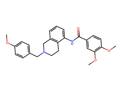 Benzamide, 3,4-dimethoxy-N-(1,2,3,4-tetrahydro-2-(p-methoxybenzyl)isoquinolin-5-yl)- structure