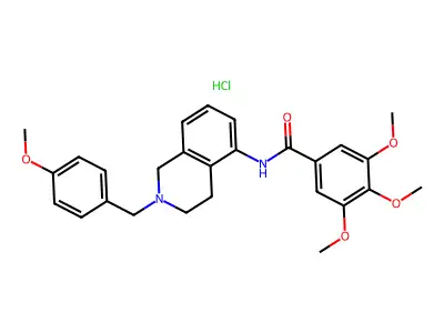 Benzamide, N-(1,2,3,4-tetrahydro-2-(p-methoxybenzyl)isoquinolin-5-yl)-3,4,5-trimethoxy-, hydrochloride structure
