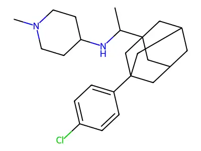 N-[1-[3-(4-chlorophenyl)-1-adamantyl]ethyl]-1-methylpiperidin-4-amine structure