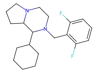 1-cyclohexyl-2-(2,6-difluorobenzyl)octahydropyrrolo[1,2-a]pyrazine structure
