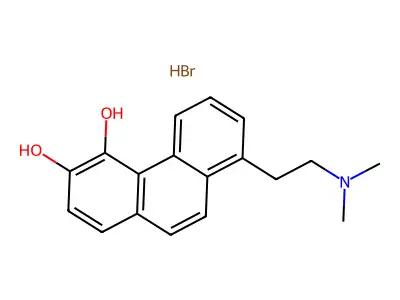 3,4-Phenanthrenediol, 8-(2-(dimethylamino)ethyl)-, hydrobromide structure