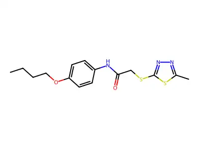 N-(4-butoxyphenyl)-2-[(5-methyl-1,3,4-thiadiazol-2-yl)sulfanyl]acetamide structure