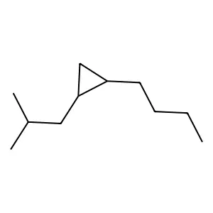 1-Butyl-2-(2-methylpropyl)cyclopropane structure