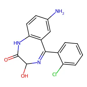 7-Amino-5-(2-chlorophenyl)-1,3-dihydro-3-hydroxy-2H-1,4-benzodiazepin-2-one structure