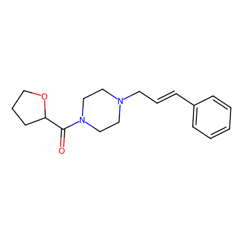 oxolan-2-yl-[4-[(E)-3-phenylprop-2-enyl]piperazin-1-yl]methanone structure