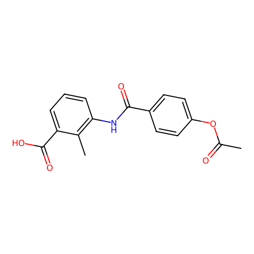 3-({[4-(Acetyloxy)phenyl]carbonyl}amino)-2-methylbenzoic acid structure
