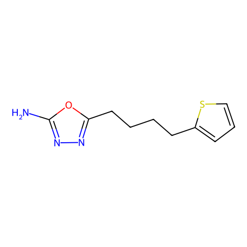 5-[4-(2-Thienyl)butyl]-1,3,4-oxadiazol-2-amine structure