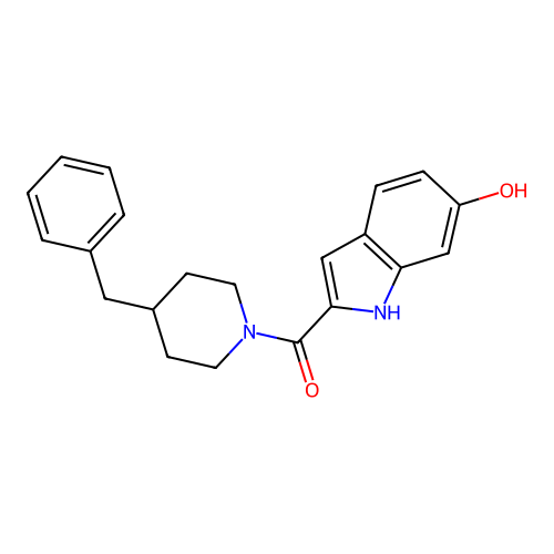 (4-benzylpiperidin-1-yl)-(6-hydroxy-1H-indol-2-yl)methanone structure