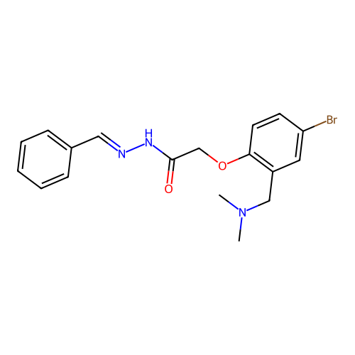 (4-Bromo-2-((dimethylamino)methyl)phenoxy)acetic acid (phenylmethylene)hydrazide structure