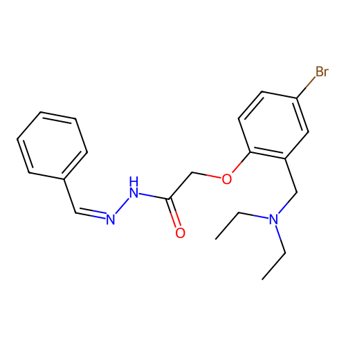 (4-Bromo-2-((diethylamino)methyl)phenoxy)acetic acid (phenylmethylene)hydrazide structure