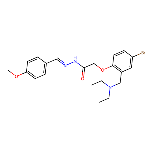 2-[4-bromo-2-(diethylaminomethyl)phenoxy]-N-[(E)-(4-methoxyphenyl)methylideneamino]acetamide structure