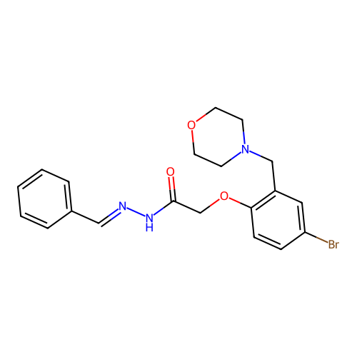 (4-Bromo-2-(4-morpholinylmethyl)phenoxy)acetic acid (phenylmethylene)hydrazide structure