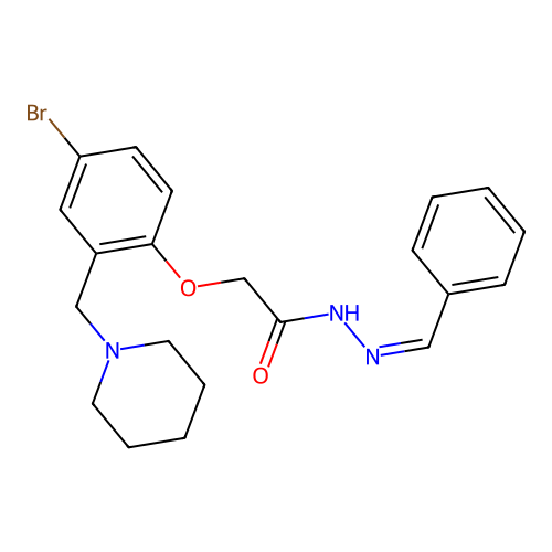 (4-Bromo-2-(1-piperidinylmethyl)phenoxy)acetic acid (phenylmethylene)hydrazide structure