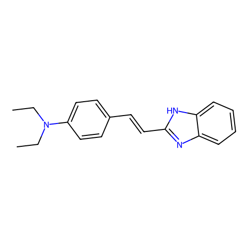 4-[2-(1H-benzimidazol-2-yl)ethenyl]-N,N-diethylaniline structure