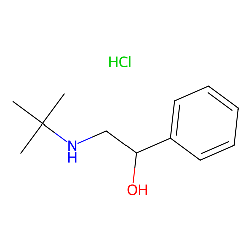 2-t-Butylamino-1-phenylethanol hydrochloride structure
