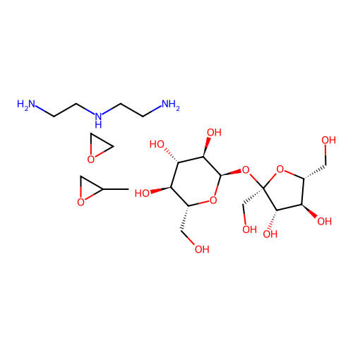 Sucrose, ethylene oxide, propylene oxide, diethylenetriamine polymer structure