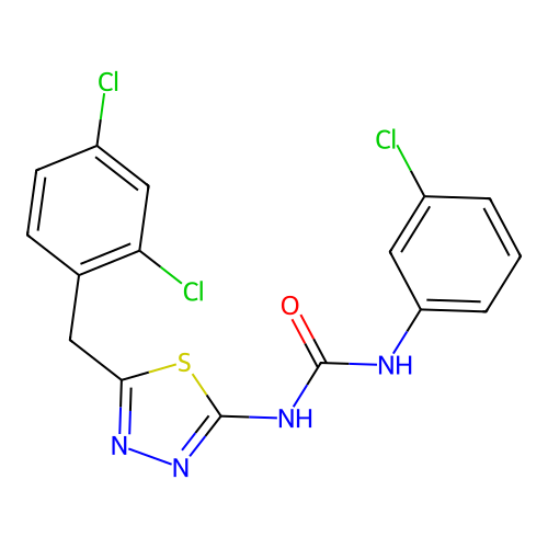 1-(3-Chlorophenyl)-3-(5-(2,4-dichlorobenzyl)-1,3,4-thiadiazol-2-yl)urea structure