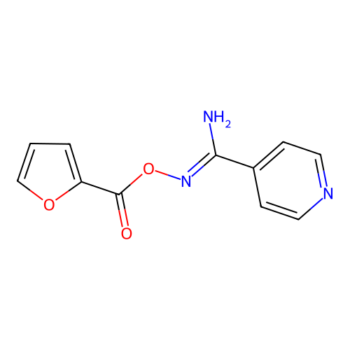 [[Amino(pyridin-4-yl)methylidene]amino] furan-2-carboxylate structure