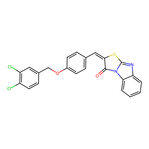 (E)-2-(4-((3,4-dichlorobenzyl)oxy)benzylidene)benzo[4,5]imidazo[2,1-b]thiazol-3(2H)-one structure