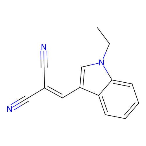 [(1-ethyl-1H-indol-3-yl)methylidene]propanedinitrile structure