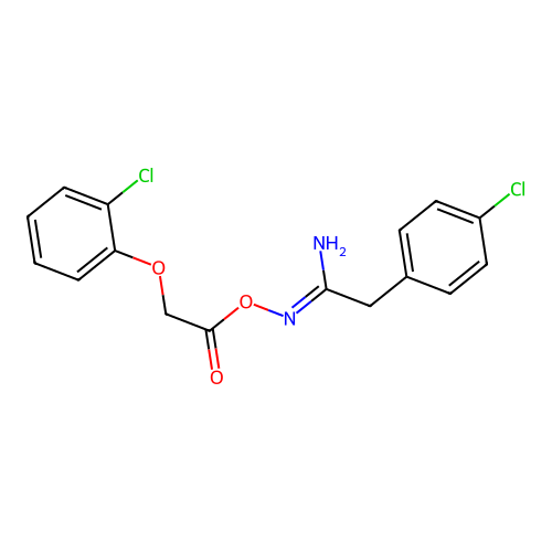[(Z)-[1-amino-2-(4-chlorophenyl)ethylidene]amino] 2-(2-chlorophenoxy)acetate structure