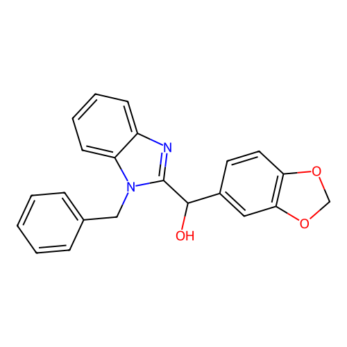 1,3-benzodioxol-5-yl(1-benzyl-1H-benzimidazol-2-yl)methanol structure