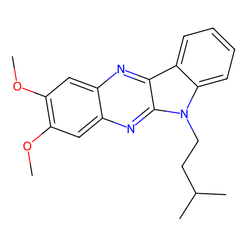2,3-dimethoxy-6-(3-methylbutyl)-6H-indolo[2,3-b]quinoxaline structure