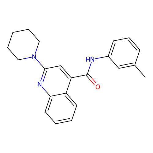 N-(3-methylphenyl)-2-(piperidin-1-yl)quinoline-4-carboxamide structure