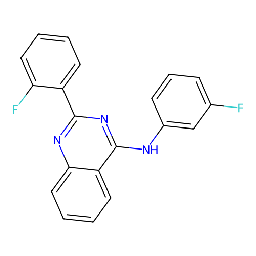 2-(2-fluorophenyl)-N-(3-fluorophenyl)quinazolin-4-amine structure