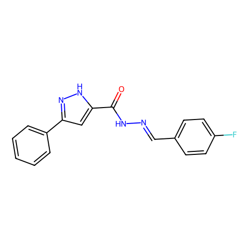 N'-(4-fluorobenzylidene)-3-phenyl-1H-pyrazole-5-carbohydrazide structure