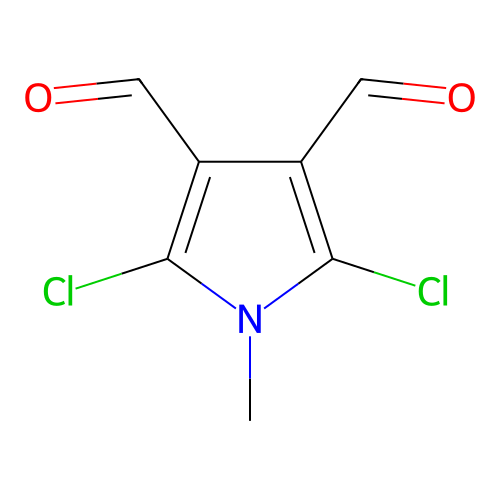 1-Methyl-2,5-dichloro-3,4-diformylpyrrole structure