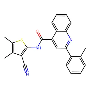 N-(3-cyano-4,5-dimethylthiophen-2-yl)-2-(2-methylphenyl)quinoline-4-carboxamide structure