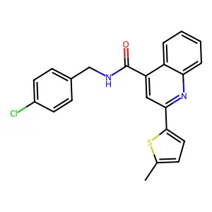 N-[(4-chlorophenyl)methyl]-2-(5-methylthiophen-2-yl)quinoline-4-carboxamide structure