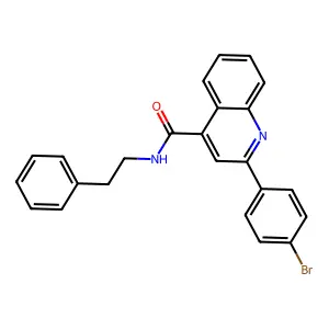 2-(4-bromophenyl)-N-(2-phenylethyl)quinoline-4-carboxamide structure