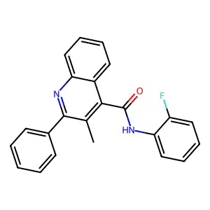 N-(2-fluorophenyl)-3-methyl-2-phenylquinoline-4-carboxamide structure