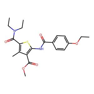 METHYL 5-(DIETHYLCARBAMOYL)-2-(4-ETHOXYBENZAMIDO)-4-METHYLTHIOPHENE-3-CARBOXYLATE structure
