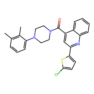 [2-(5-chlorothiophen-2-yl)quinolin-4-yl]-[4-(2,3-dimethylphenyl)piperazin-1-yl]methanone structure