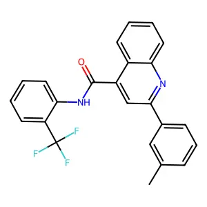 2-(3-methylphenyl)-N-[2-(trifluoromethyl)phenyl]quinoline-4-carboxamide structure