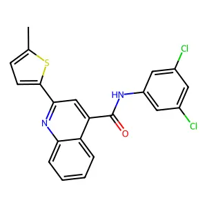 N-(3,5-dichlorophenyl)-2-(5-methylthiophen-2-yl)quinoline-4-carboxamide structure