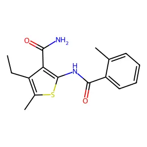 4-Ethyl-5-methyl-2-[(2-methylbenzoyl)amino]thiophene-3-carboxamide structure