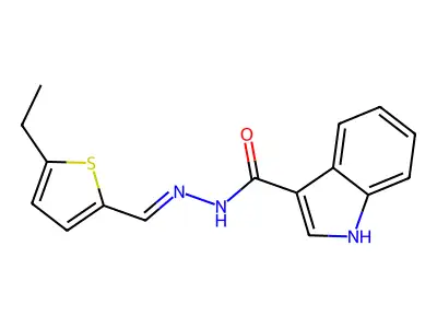 N'-[(5-ethyl-2-thienyl)methylene]-1H-indole-3-carbohydrazide structure