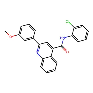 N-(2-chlorophenyl)-2-(3-methoxyphenyl)quinoline-4-carboxamide structure