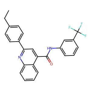 2-(4-ethylphenyl)-N-[3-(trifluoromethyl)phenyl]quinoline-4-carboxamide structure