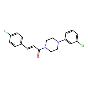 (2E)-1-[4-(3-chlorophenyl)piperazinyl]-3-(4-fluorophenyl)prop-2-en-1-one structure