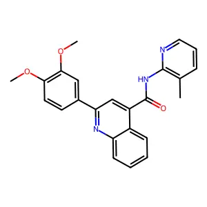 2-(3,4-dimethoxyphenyl)-N-(3-methylpyridin-2-yl)quinoline-4-carboxamide structure