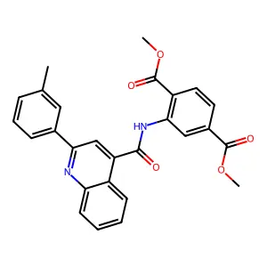 dimethyl 2-[[2-(3-methylphenyl)quinoline-4-carbonyl]amino]benzene-1,4-dicarboxylate structure