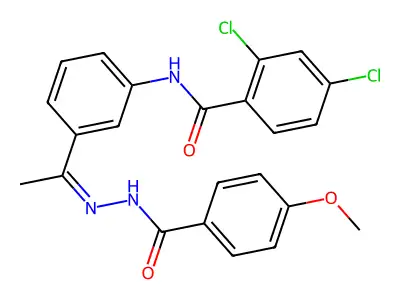 2,4-dichloro-N-[3-[(Z)-N-[(4-methoxybenzoyl)amino]-C-methylcarbonimidoyl]phenyl]benzamide structure